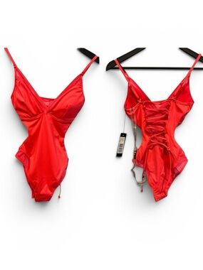 TA3 Meshy One Piece Swimsuit Bathing Suit Hot Coral XS Regular / Long New